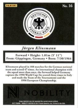2017 Panini Nobility - Red #16 Jurgen Klinsmann Back