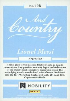 2017 Panini Nobility - For Club And Country #10B Lionel Messi Back