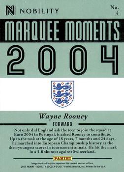 2017 Panini Nobility - Marquee Moments #4 Wayne Rooney Back