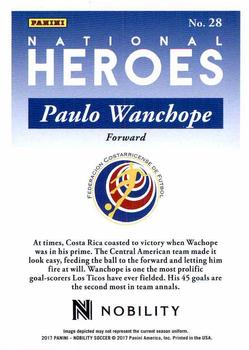 2017 Panini Nobility - National Heroes #28 Paulo Wanchope Back