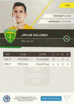 2017-18 SportZoo Futbalové Slovensko #S004 Jakub Holubek Back