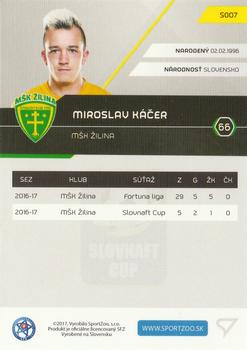 2017-18 SportZoo Futbalové Slovensko #S007 Miroslav Kacer Back