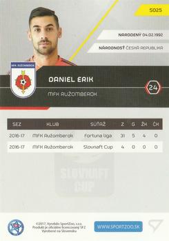 2017-18 SportZoo Futbalové Slovensko #S025 Daniel Erik Back