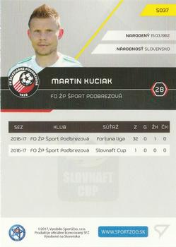 2017-18 SportZoo Futbalové Slovensko #S037 Martin Kuciak Back