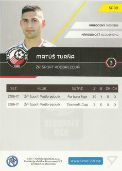 2017-18 SportZoo Futbalové Slovensko #S038 Matus Turna Back