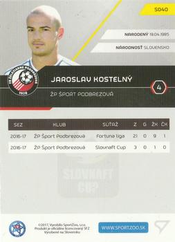 2017-18 SportZoo Futbalové Slovensko #S040 Jaroslav Kostelny Back