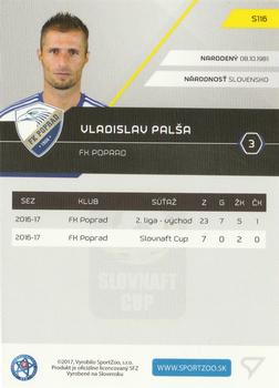 2017-18 SportZoo Futbalové Slovensko #S116 Vladislav Palsa Back