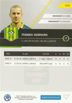 2017-18 SportZoo Futbalové Slovensko #S125 Marek Horniak Back