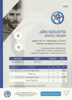 2017-18 SportZoo Futbalové Slovensko - Slovenski Sokoli - Zlata Edicia #SZ03 Jan Novota Back