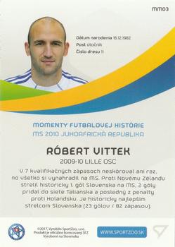 2017-18 SportZoo Futbalové Slovensko - Momenty MS 2010 JAR #MM03 Robert Vittek Back
