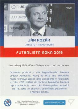 2017-18 SportZoo Futbalové Slovensko - Futbalista Roka 2016 #FR08 Jan Kozak Back