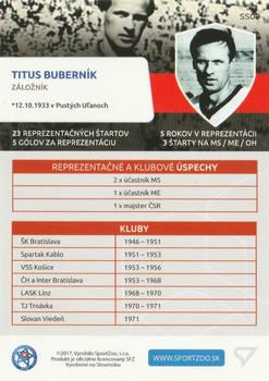 2017-18 SportZoo Futbalové Slovensko - Sien Slavy #SS08 Titus Bubernik Back