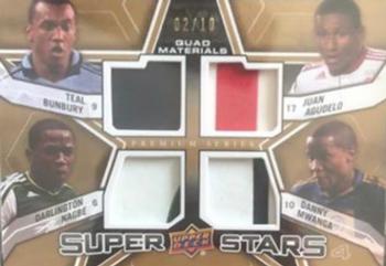 2012 Upper Deck MLS - Super Stars Quad Materials Premium Series #SS-YNG Teal Bunbury / Juan Agudelo / Darlington Nagbe / Danny Mwanga Front