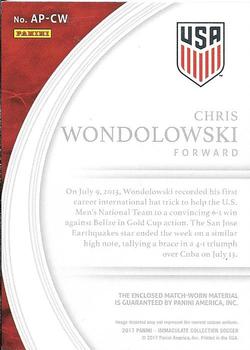 2017-18 Panini Immaculate Collection - Acetate Patches #AP-CW Chris Wondolowski Back