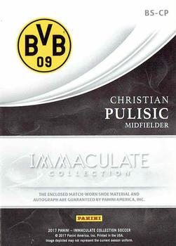 2017-18 Panini Immaculate Collection - Boot Signatures #BS-CP Christian Pulisic Back