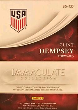 2017-18 Panini Immaculate Collection - Boot Signatures Platinum #BS-CD Clint Dempsey Back