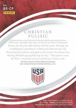 2017-18 Panini Immaculate Collection - Brace Materials Platinum #BR-CP Christian Pulisic Back