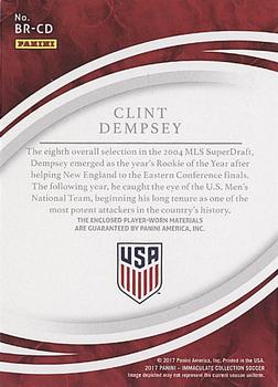 2017-18 Panini Immaculate Collection - Brace Materials Platinum #BR-CD Clint Dempsey Back