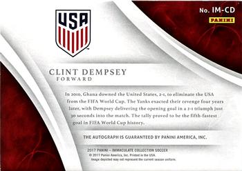 2017-18 Panini Immaculate Collection - Immaculate Moments #IM-CD Clint Dempsey Back