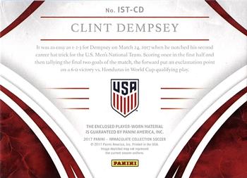 2017-18 Panini Immaculate Collection - Immaculate Standard #IST-CD Clint Dempsey Back