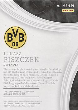 2017-18 Panini Immaculate Collection - Marquee Signatures #MS-LPI Lukasz Piszczek Back