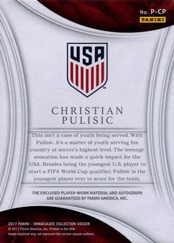 2017-18 Panini Immaculate Collection - Patch Autographs #P-CP Christian Pulisic Back