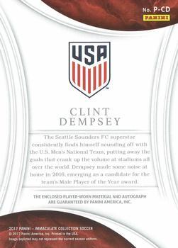 2017-18 Panini Immaculate Collection - Patch Autographs Gold #P-CD Clint Dempsey Back