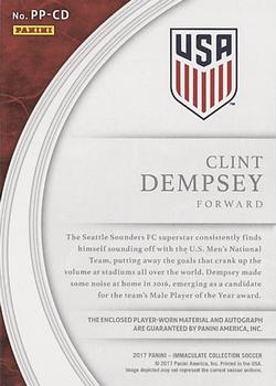 2017-18 Panini Immaculate Collection - Premium Patch Autographs Gold #PP-CD Clint Dempsey Back