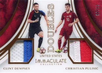 2017-18 Panini Immaculate Collection - Team Doubles Bronze #TD-US1 Clint Dempsey / Christian Pulisic Front