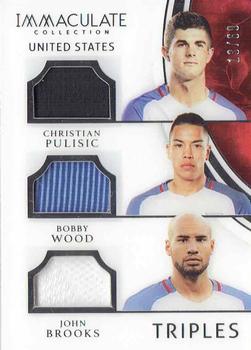 2017-18 Panini Immaculate Collection - Team Triples #TT-US2 Christian Pulisic / Bobby Wood / John Brooks Front