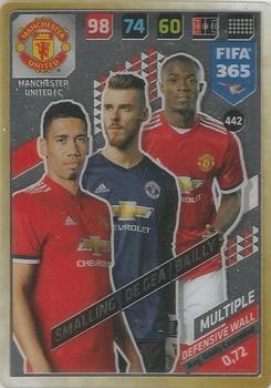 2017-18 Panini Adrenalyn XL FIFA 365 #442 Smalling / de Gea / Bailly Front