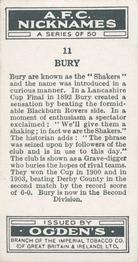 1933 Ogden’s Cigarettes AFC Nicknames #11 Bury Back