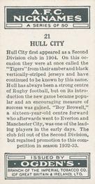 1933 Ogden’s Cigarettes AFC Nicknames #21 Hull City Back