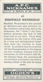 1933 Ogden’s Cigarettes AFC Nicknames #40 Sheffield Wednesday Back