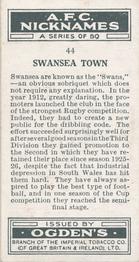 1933 Ogden’s Cigarettes AFC Nicknames #44 Swansea Town Back