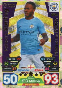 2017-18 Topps Match Attax Premier League - Man of the Match #408 Raheem Sterling Front
