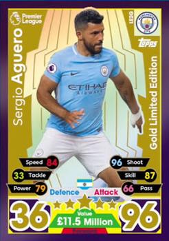 2017-18 Topps Match Attax Premier League - Limited Edition Gold #LE2G Sergio Aguero Front