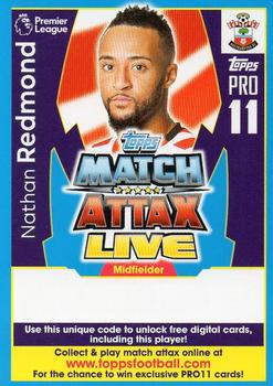 2017-18 Topps Match Attax Premier League - Pro 11 Match Attax Live code cards #PL18-CIPR23 Nathan Redmond Front