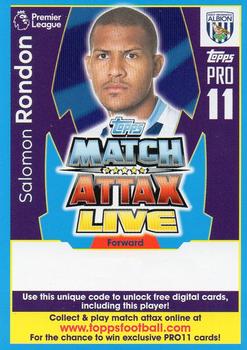2017-18 Topps Match Attax Premier League - Pro 11 Match Attax Live code cards #PL18-CIPR30 Salomon Rondon Front