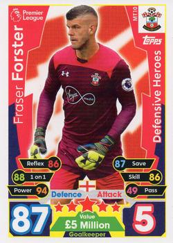 2017-18 Topps Match Attax Premier League - Mega Tin Exclusives : Defensive Heroes #MT10 Fraser Forster Front