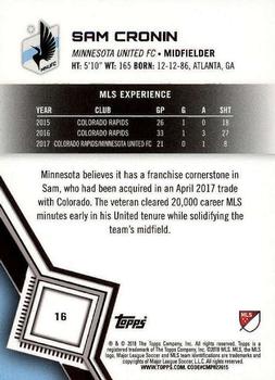 2018 Topps MLS #16 Sam Cronin Back