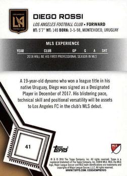 2018 Topps MLS #41 Diego Rossi Back
