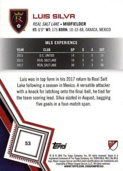 2018 Topps MLS #53 Luis Silva Back