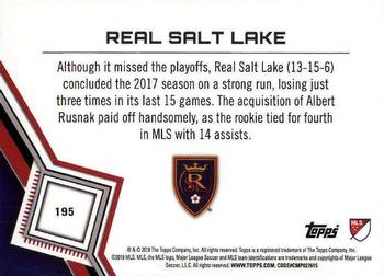 2018 Topps MLS #195 Real Salt Lake Back