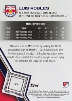 2018 Topps MLS #122 Luis Robles Back