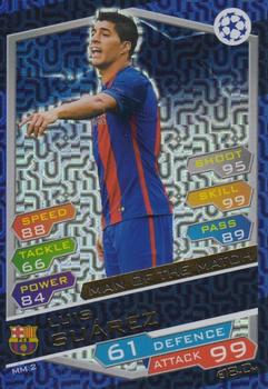 2016-17 Topps Match Attax UEFA Champions League - Man of the Match #MM2 Luis Suarez Front