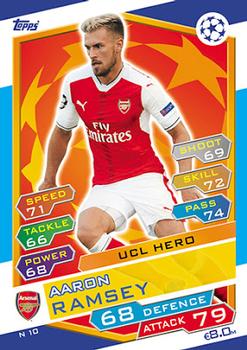 2016-17 Topps Match Attax UEFA Champions League - Nordic Edition - Scandinavian Star & UCL Hero #N10 Aaron Ramsey Front