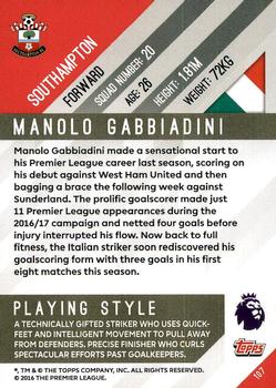2017-18 Topps Premier Gold #107 Manolo Gabbiadini Back