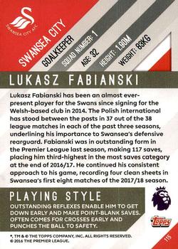 2017-18 Topps Premier Gold #115 Lukasz Fabianski Back