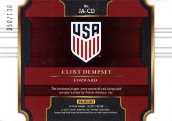 2017-18 Panini Select - Jersey Autographs #JA-CD Clint Dempsey Back
